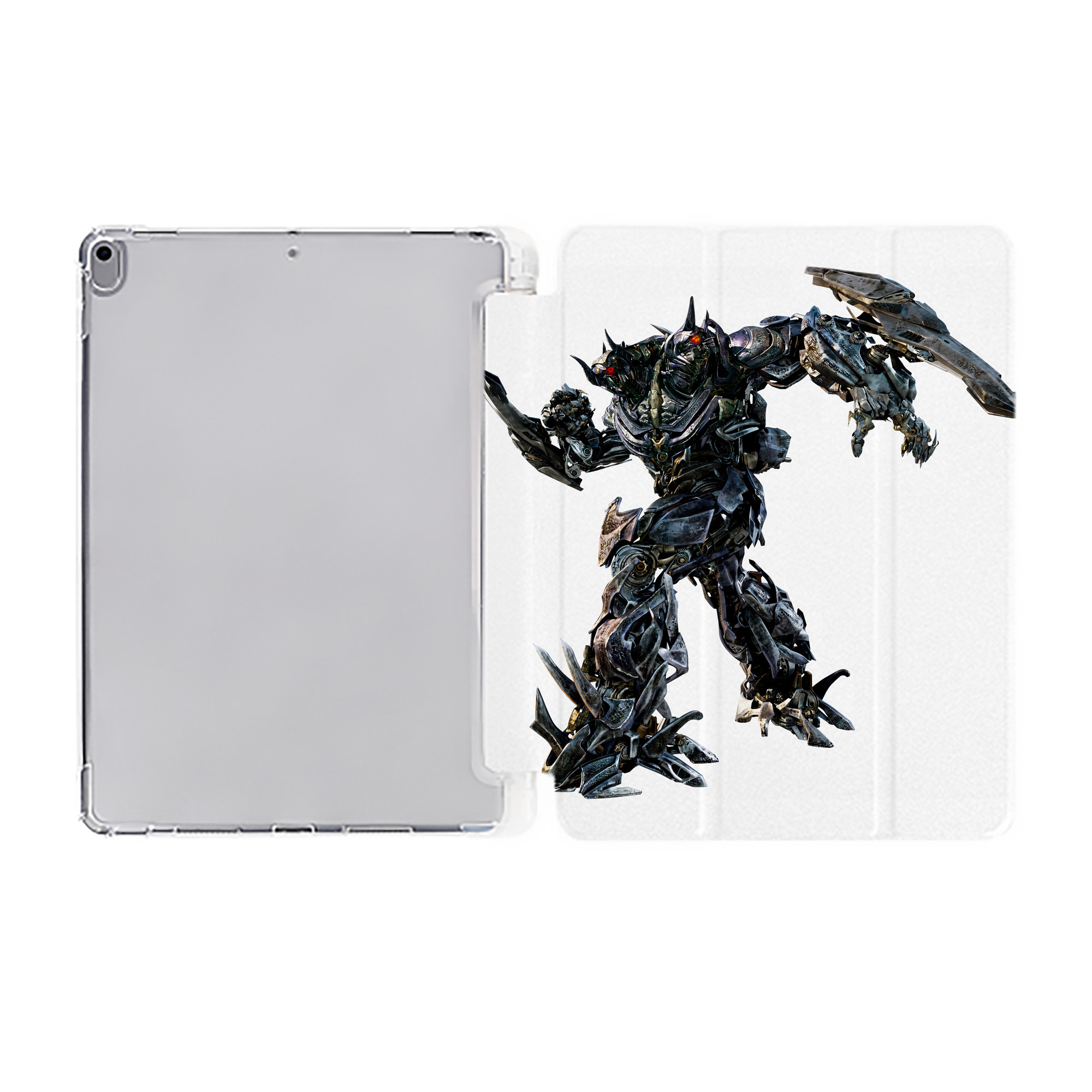（画像用） Transformers トランスフォーマー IPad ケース ペン収納付き 三つ折りスタンド PUレザー×シリコン 対応機種9.5/10.5/10.9インチ